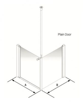 Larenco Corner Half Height Shower Enclosure Single Door with Return Panel